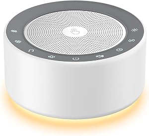 Kipcush White Noise Machine for Baby & Adults, 30 Soothing Sounds, Soft Non-Glare Nurs